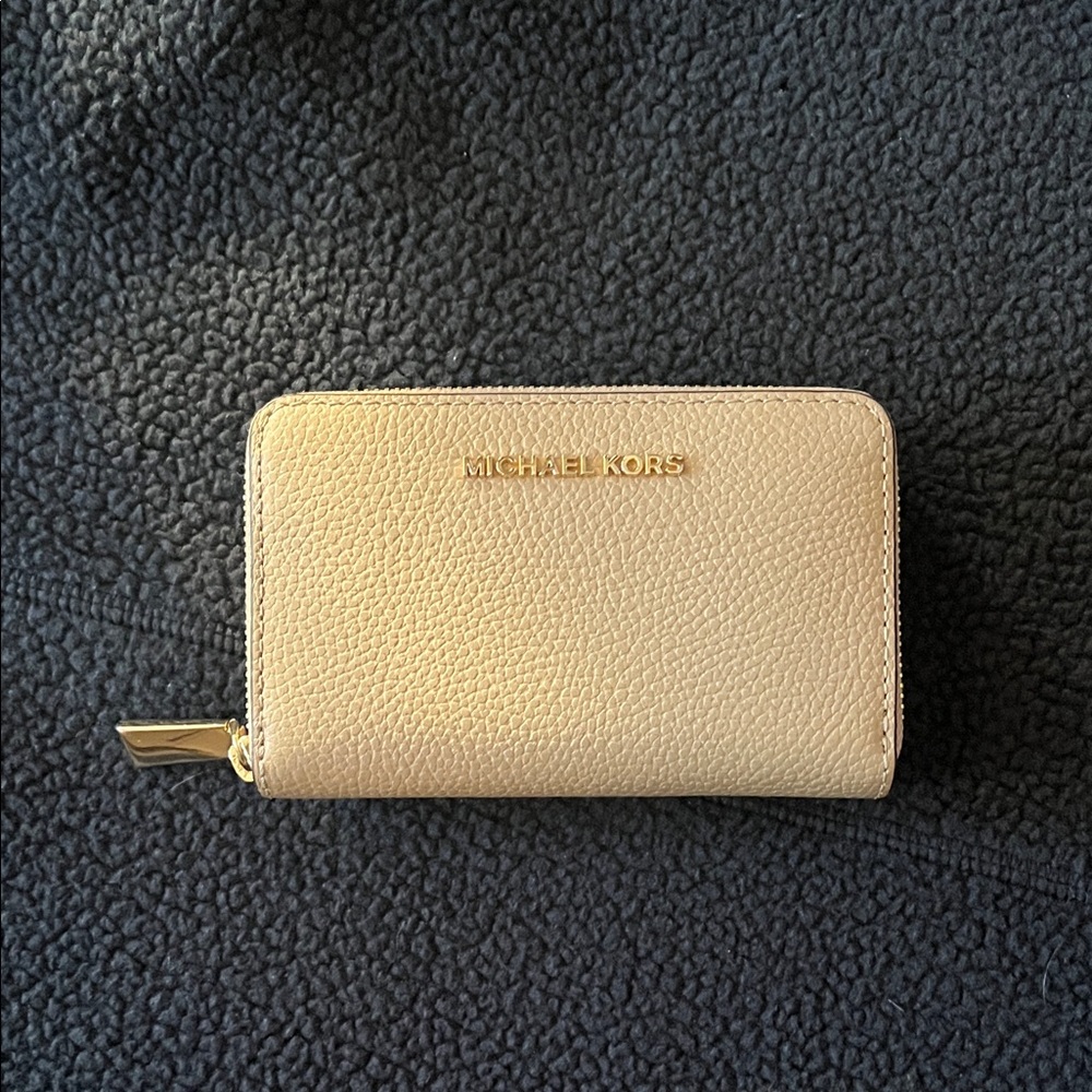 Michael Kors Tan Wallet with Gold Accents